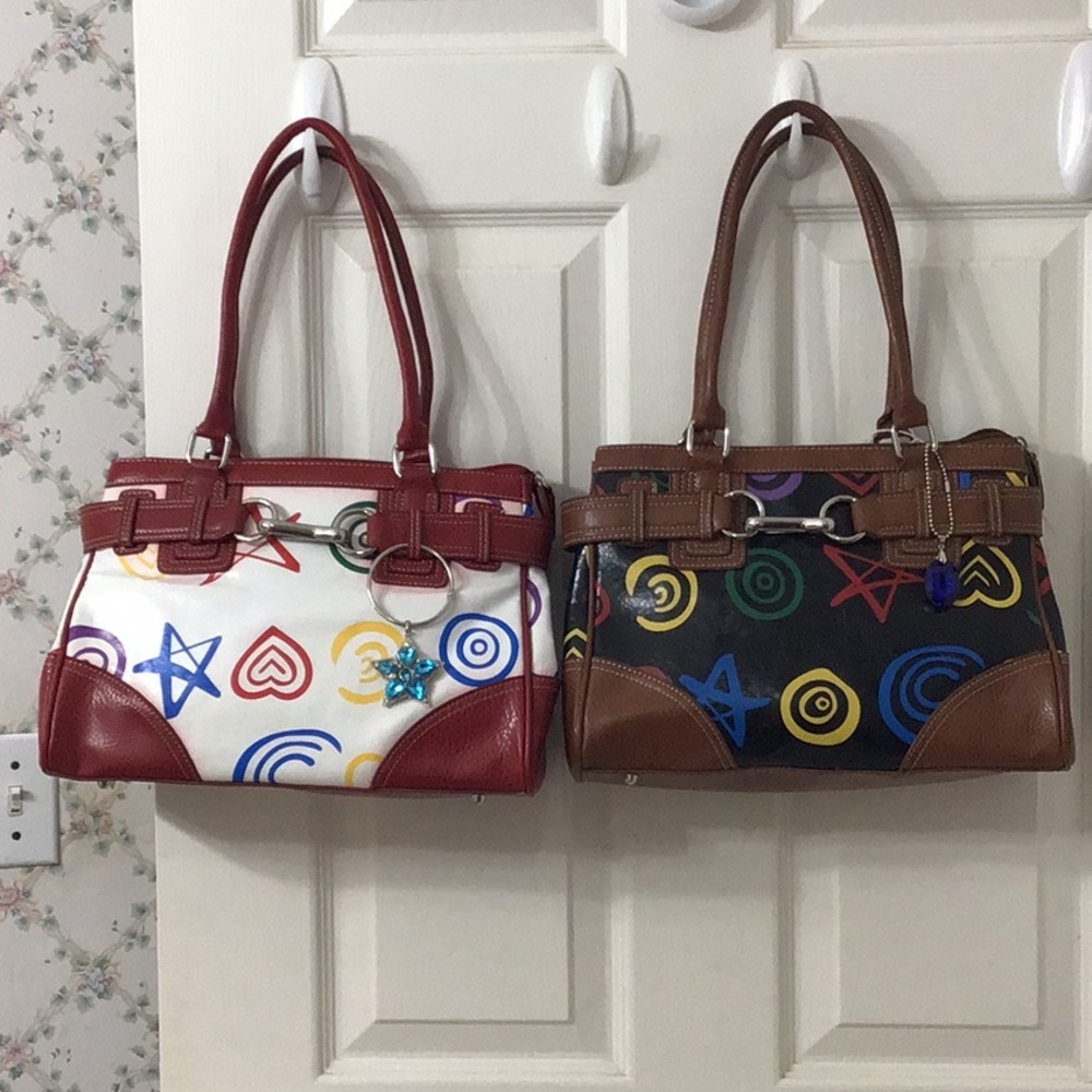 BOGO 2 Funky Designed Bags w/ Added Removable Decoration. Priced As 1. Closeout!
